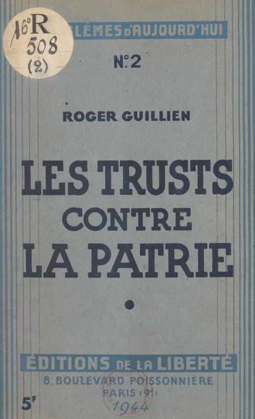 Couverture ebook de Les trusts contre la patrie, de Roger Guillien
