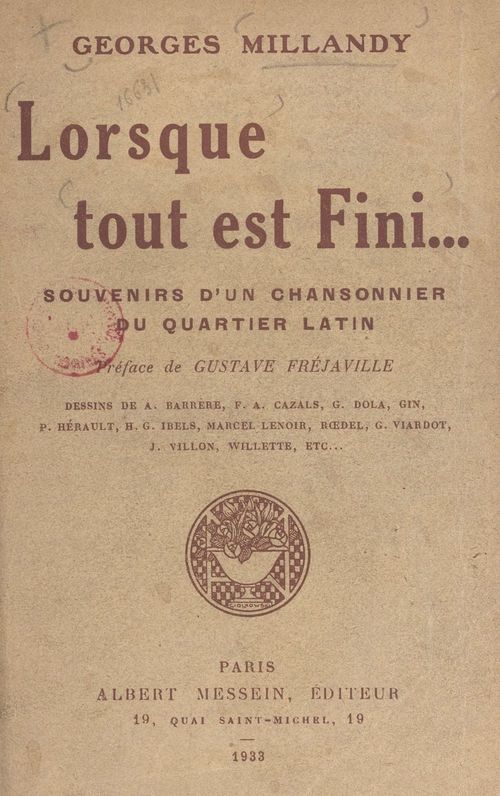 Couverture ebook de Lorsque tout est fini..., de Georges Millandy