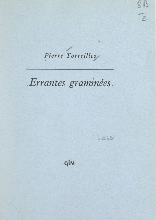 ebook cover of Errantes graminées, by Pierre Torreilles