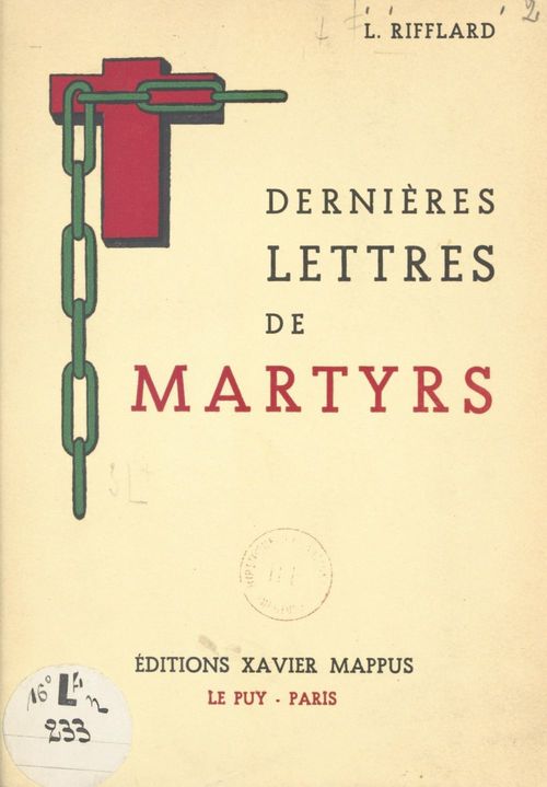 Couverture ebook de Dernières lettres de martyrs (1793-1799), de Leon Rifflard