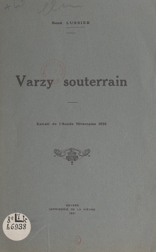 Couverture ebook de Varzy souterrain, de Rene Lussier