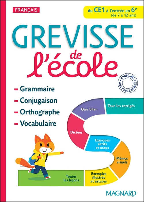 Couverture ebook de Grevisse de l'école : Du CE1 à la 6e, de Jean-Christophe PELLAT, Marie Lammert, Francis Alix