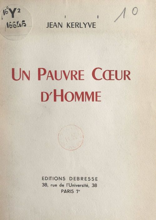ebook cover of Un pauvre coeur d'homme, by Jean Kerlyve