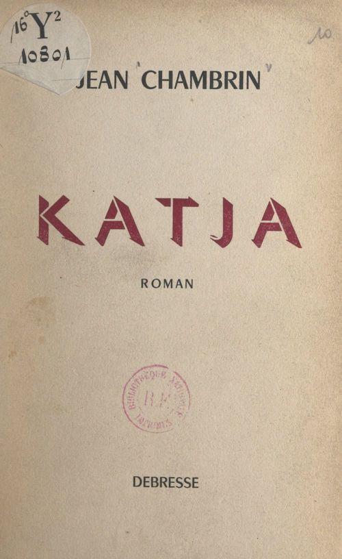 ebook cover of Katja, by Jean Chambrin