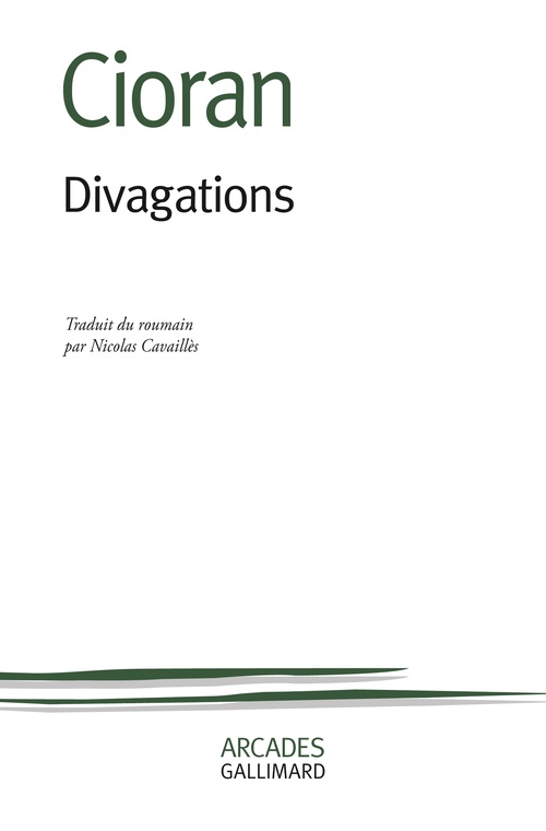 ebook cover of Divagations, by Emil Cioran