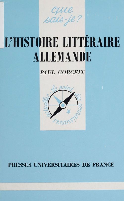 Couverture ebook de L'Histoire littéraire allemande, de Paul Gorceix