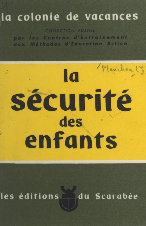 Couverture ebook de La sécurité des enfants, de Jean Planchon
