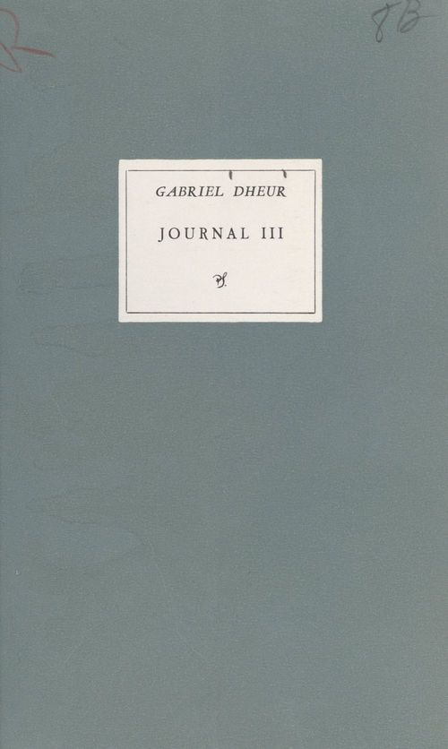 Couverture ebook de Journal (3), de Gabriel Dheur