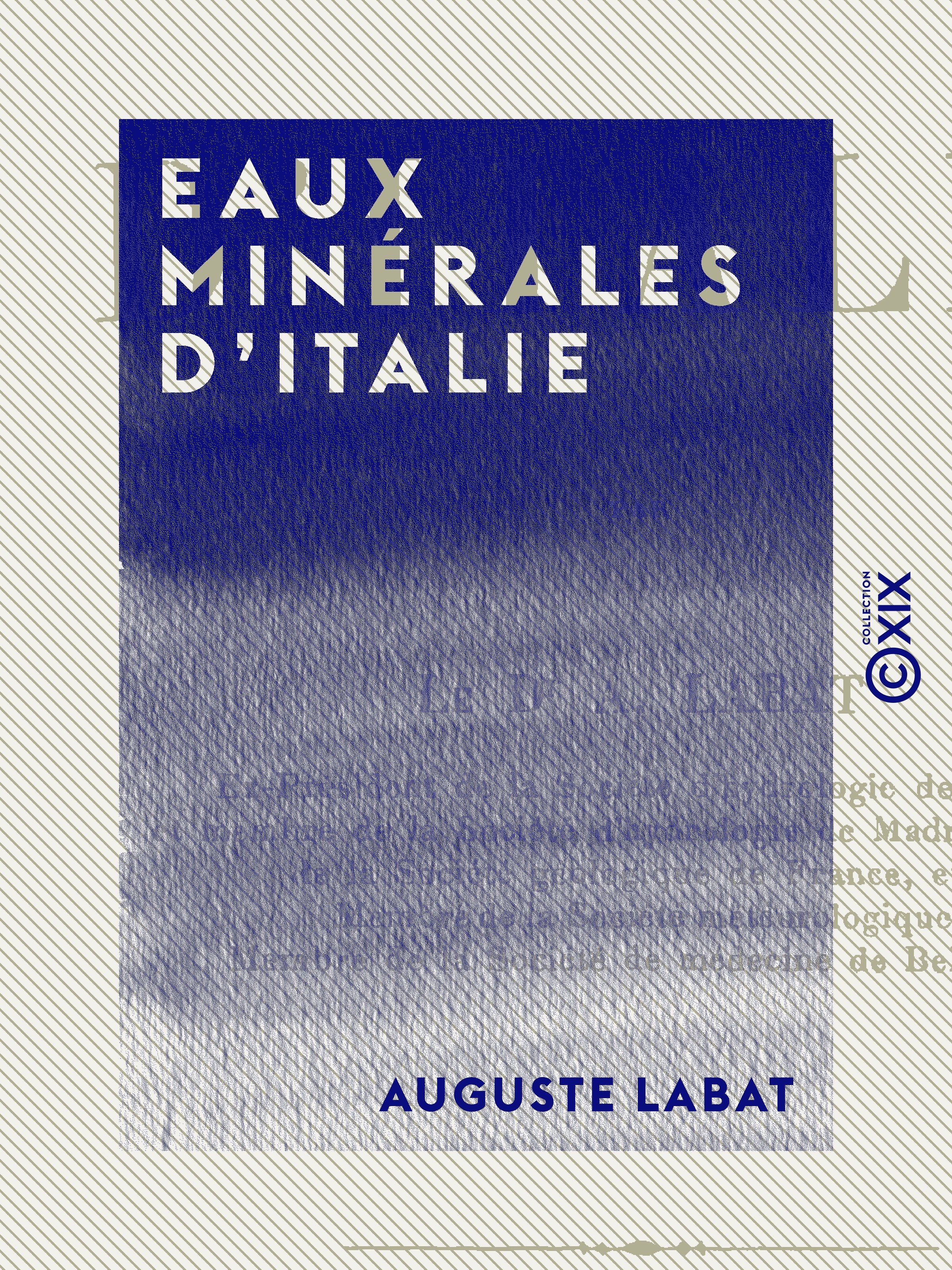 Couverture ebook de Eaux minérales d'Italie, de Auguste Labat