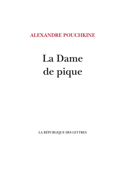 Couverture ebook de La Dame de pique, de Alexandre Pouchkine