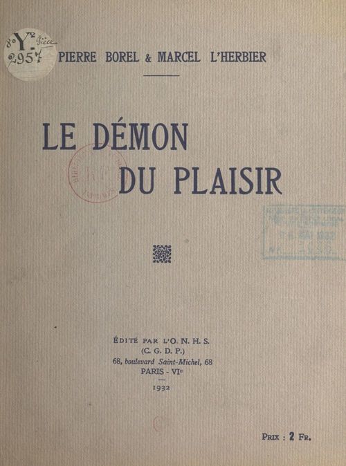 ebook cover of Le démon du plaisir, by Marcel L'Herbier, Pierre Borel