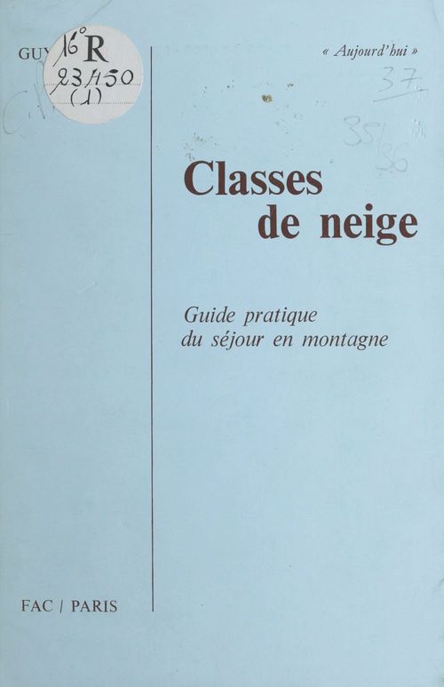 ebook cover of Classes de neige, by Guy Bohr