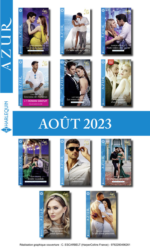 Couverture ebook de Pack mensuel Azur - 11 romans + 1 titre gratuit (Août 2023), de Collectif