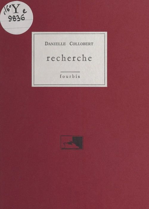 Couverture ebook de Recherche, de Danielle Collobert