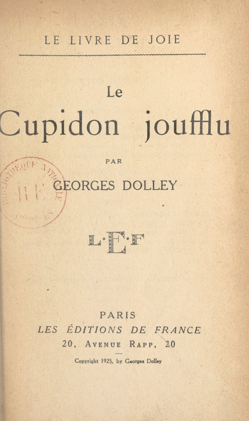 Couverture ebook de Le Cupidon joufflu, de Georges Dolley