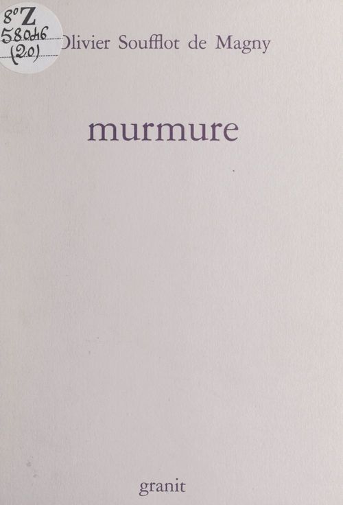 ebook cover of Murmure, by Olivier Soufflot De Magny