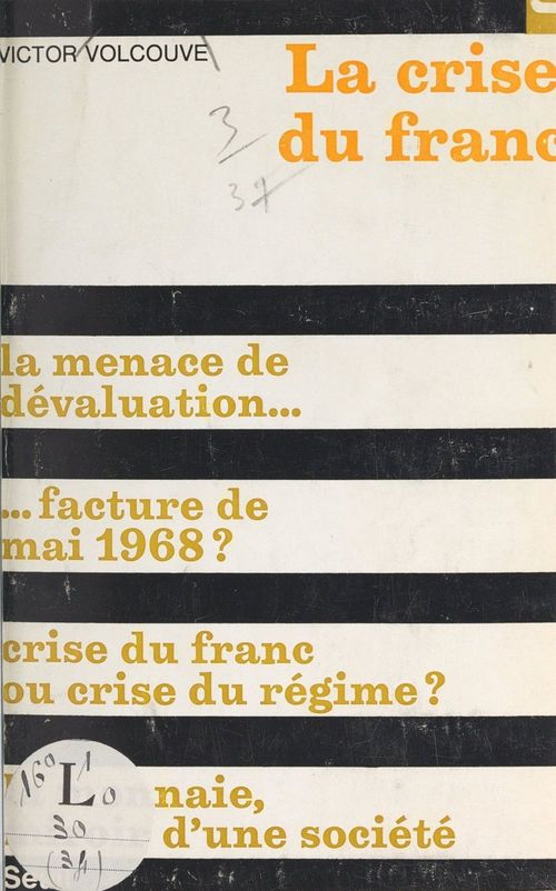 ebook cover of La crise du franc, by Victor Volcouve