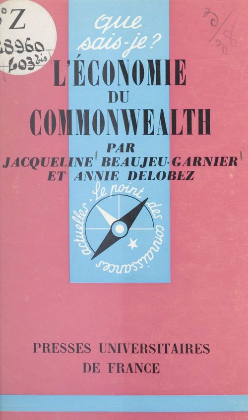 ebook cover of L'économie du Commonwealth, by Annie Delobez, Jacqueline Beaujeu-garnier