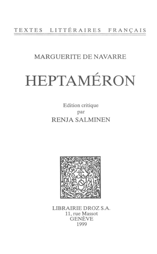 ebook cover of Heptaméron, by Marguerite de Navarre