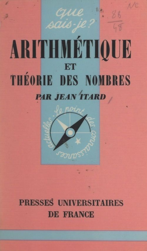 Couverture ebook de Arithmétique et théorie des nombres, de Jean Itard