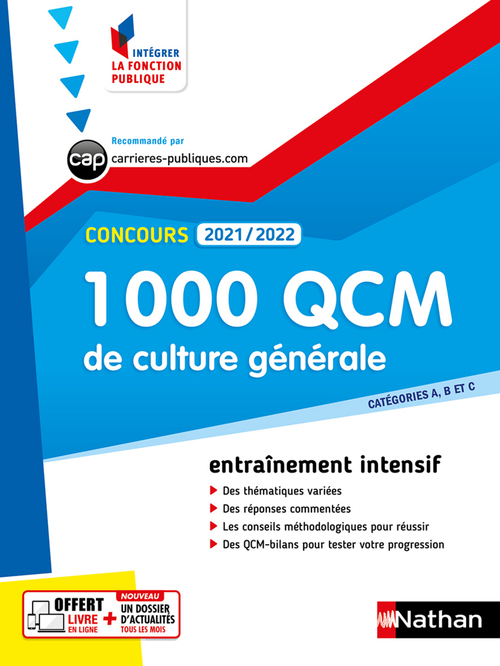 ebook cover of 1 000 QCM Culture générale - Concours 2021-2022 - N° 28 - Catégories ABC - (IFP) E-PUB 2021, by Pascal Joly