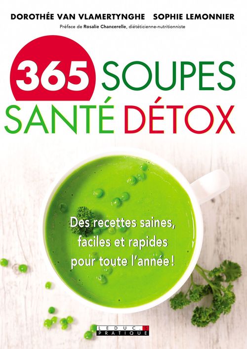Couverture ebook de 365 soupes santé détox, de Sophie Lemmonier, Dorothée Van Vlamertynghe
