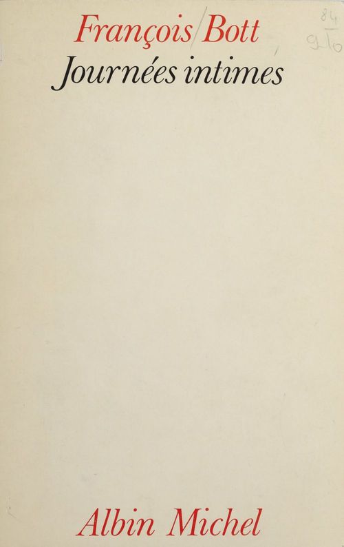 Couverture ebook de Journées intimes, de François Bott