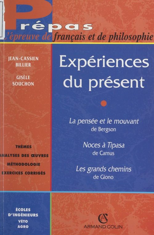 Couverture ebook de Expériences du présent, de Gisele Souchon, Jean-cassien Billier