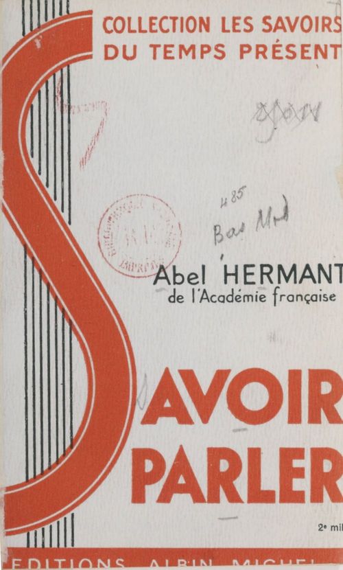 ebook cover of Savoir parler, by Abel Hermant