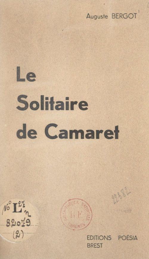 Couverture ebook de Le solitaire de Camaret, de Auguste Bergot