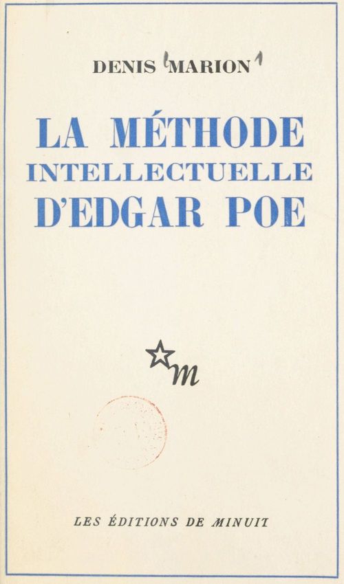 Couverture ebook de La méthode intellectuelle d'Edgar Poe, de Denis Marion