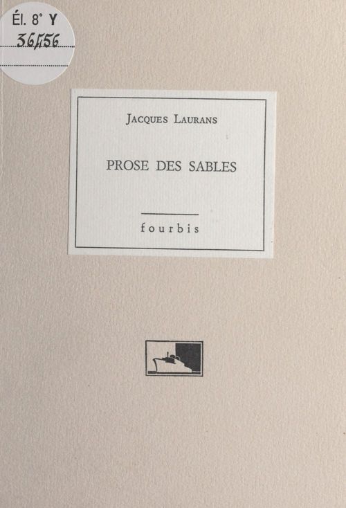 Couverture ebook de Prose des sables, de Jacques Laurans