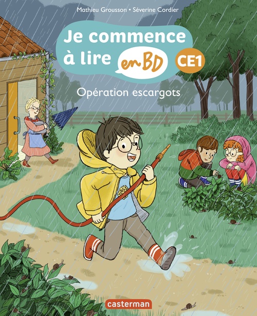 Couverture ebook de Opération escargots - Je commence à lire en BD : CE1, de Séverine Cordier, Mathieu Grousson