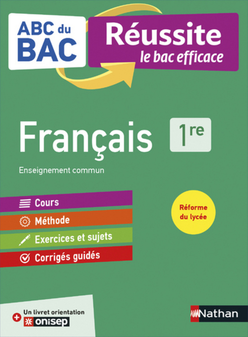 ebook cover of ABC Réussite Français 1re, by Françoise Cahen, Garance Kutukdjian, Dominique Prest