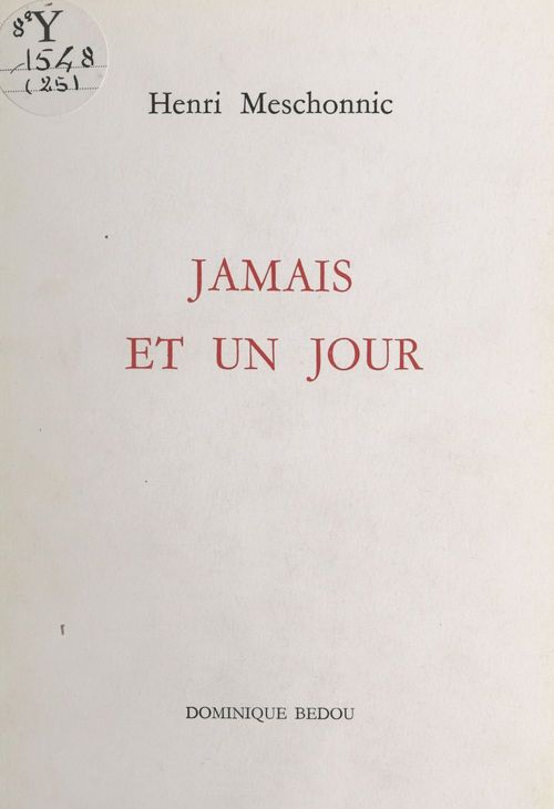 ebook cover of Jamais et un jour, by Paul Zumthor