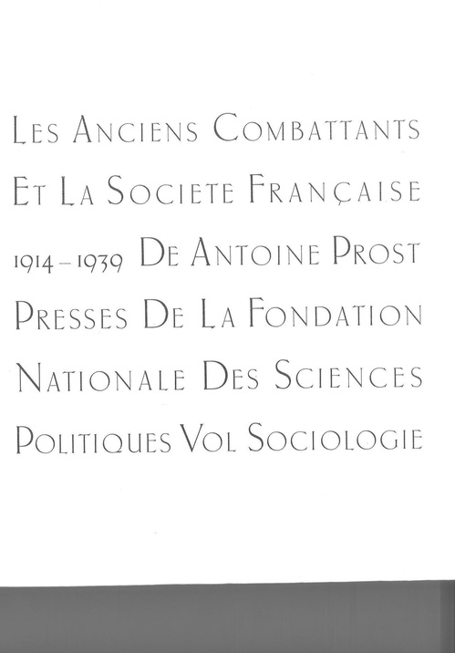 ebook cover of Les anciens combattants et la société française 1914-1939. Tome 2 : Sociologie, by Antoine Prost