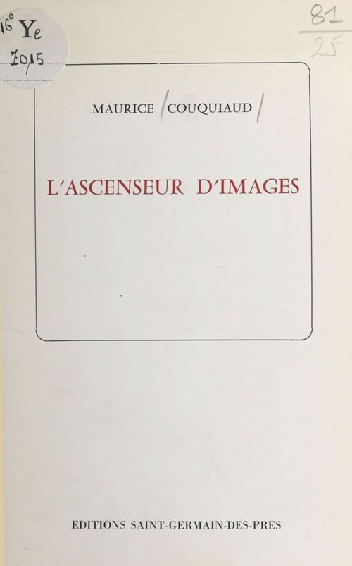 Couverture ebook de L'ascenseur d'images, de Maurice Couquiaud