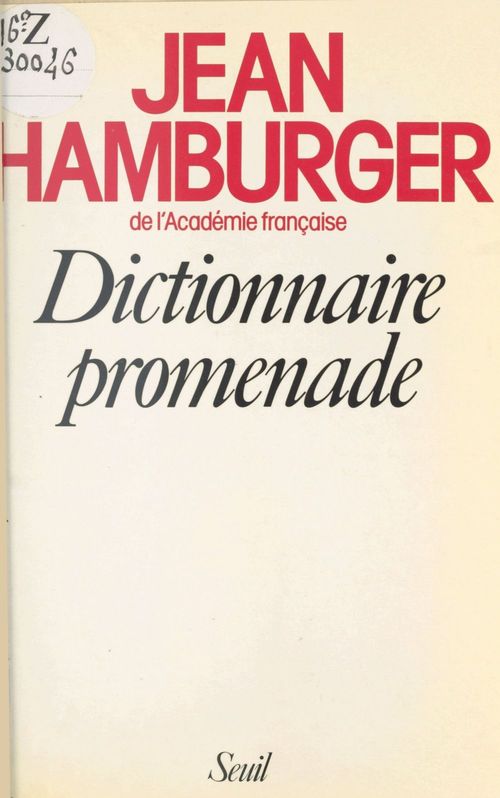 Couverture ebook de Dictionnaire promenade, de Hamburger Jean