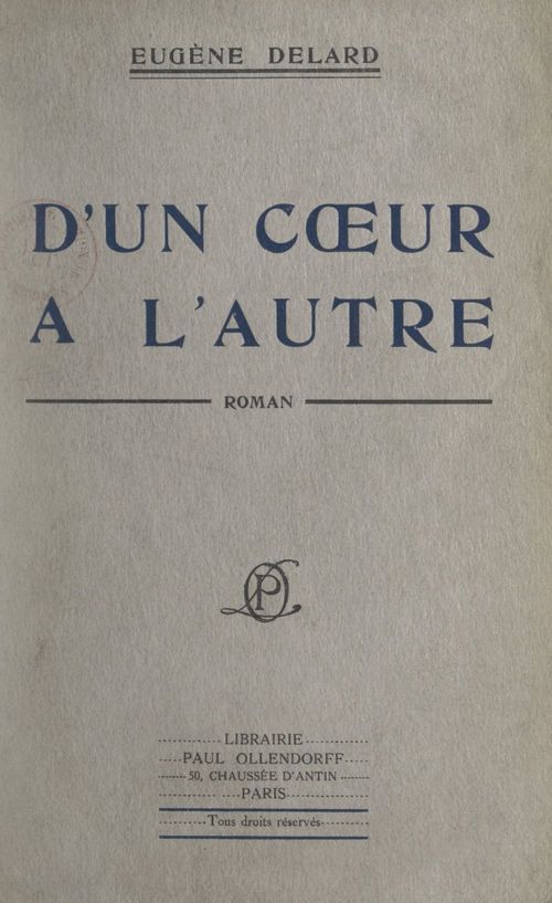 Couverture ebook de D'un coeur à l'autre, de Eugene Delard