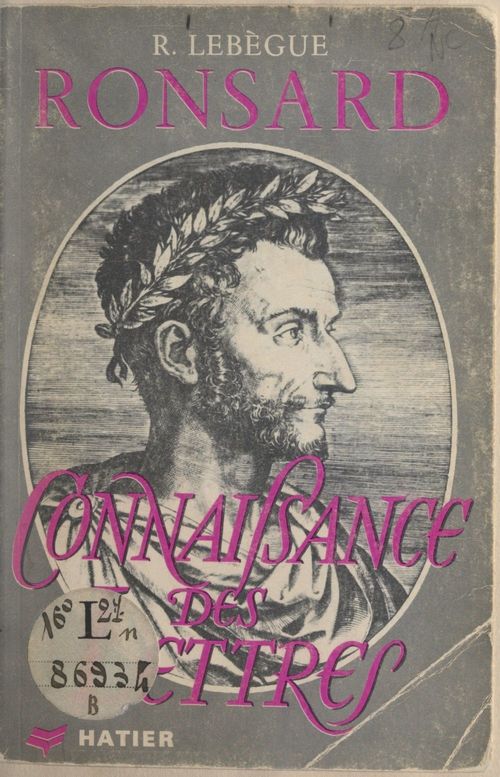 Couverture ebook de Ronsard, de Raymond Lebegue
