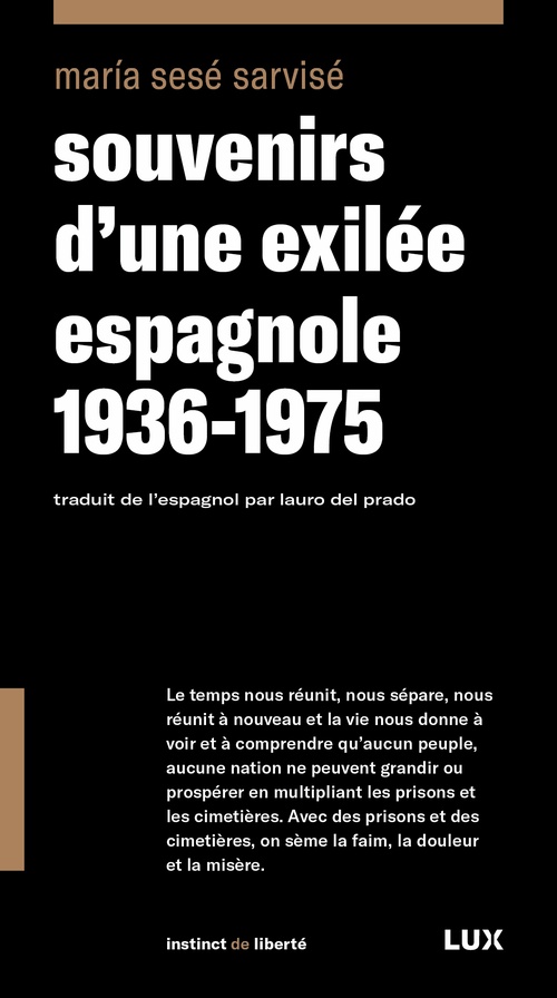 Couverture ebook de Souvenirs d´une exilée espagnole 1936-1975, de María Sesé Sarvisé