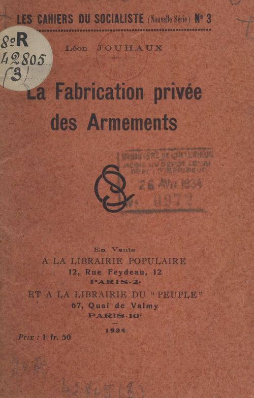 ebook cover of La fabrication privée des armements, by Leon Jouhaux