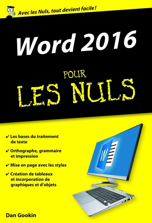 Couverture ebook de Word 2016 Poche Pour les Nuls, de Dan Gookin, Anne Leboterf