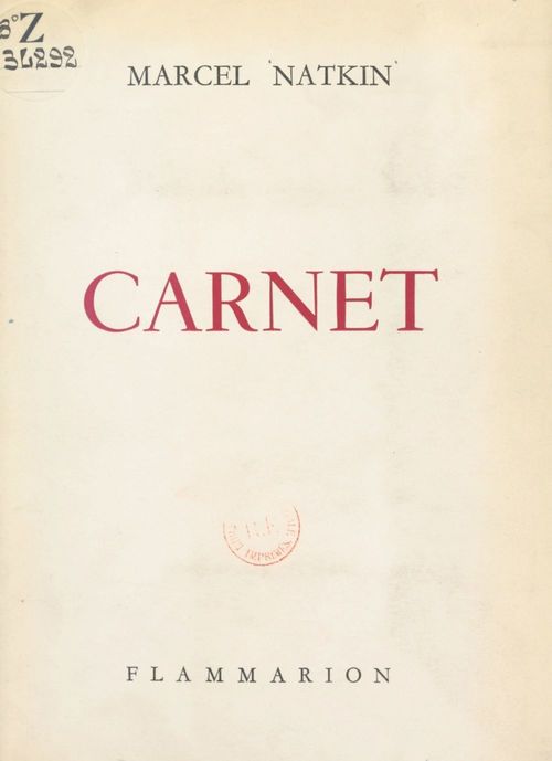 Couverture ebook de Carnet, de Marcel Natkin