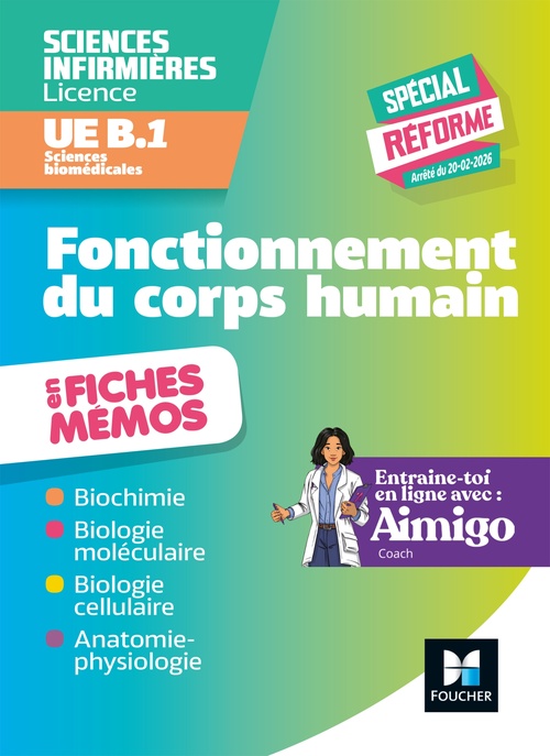Couverture ebook de L'UE B1 en fiches mémos - Sciences biomédicales - Fonctionnement du corps humain - DEI, de Kamel Abbadi, Caroline Berbon, Patrice Bourgeois, Richard Planells