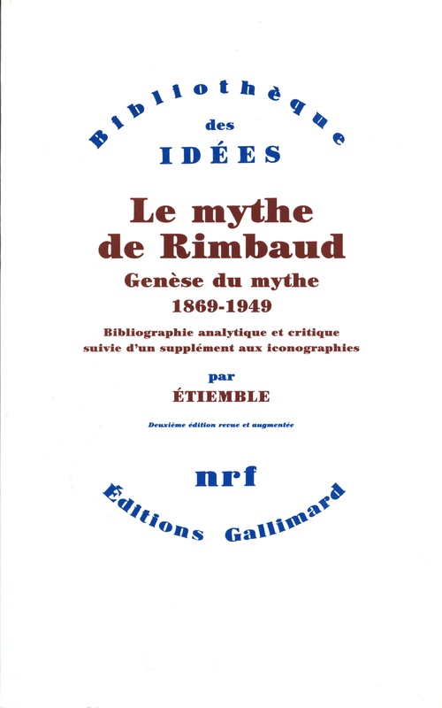 Couverture ebook de Le Mythe de Rimbaud. Structure du mythe, de Étiemble
