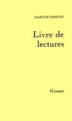 Couverture ebook de Livre de lectures, de Marthe Robert