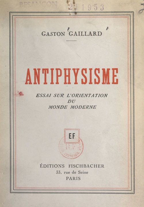 ebook cover of Antiphysisme, by Gaston Gaillard