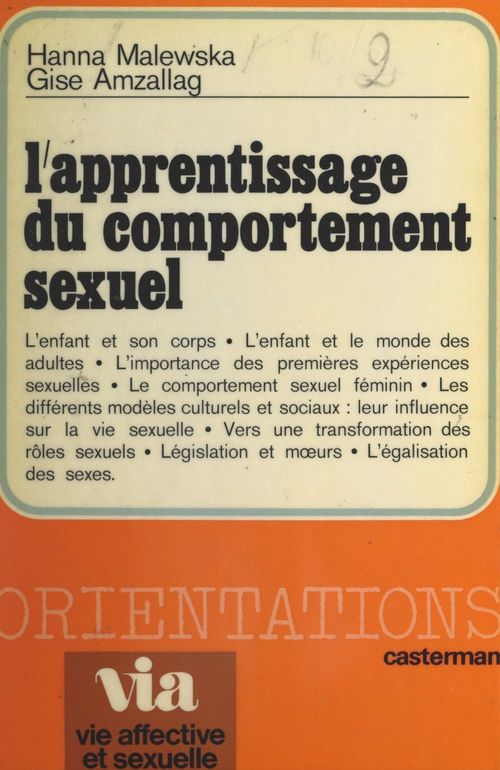 Couverture ebook de L'apprentissage du comportement sexuel, de Gise Amzallag, Hanna Malewska