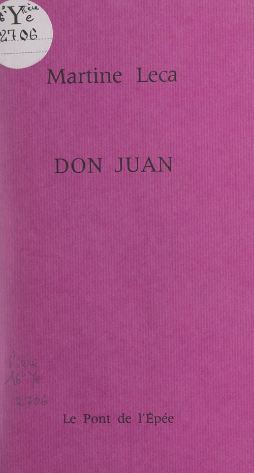 Couverture ebook de Don Juan, de Martine Leca